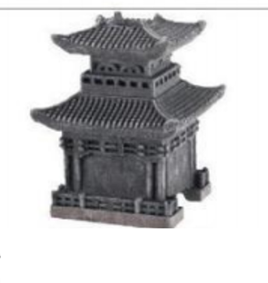 Chicos Traditional temple-style aquarium ornament 6.1x6.1x9